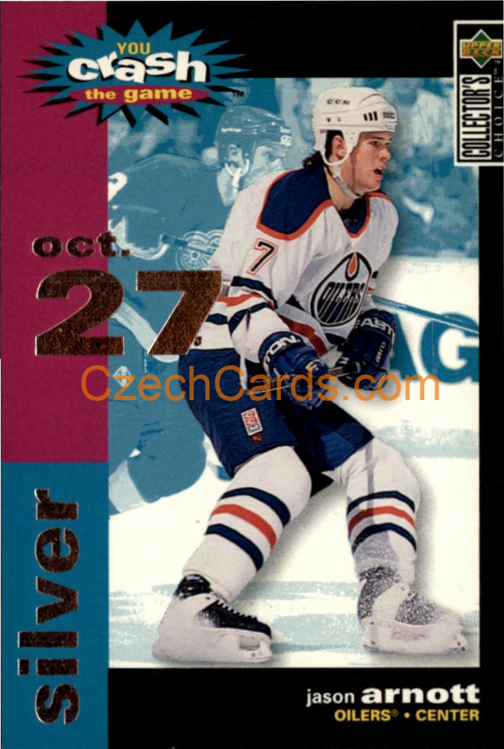 Jason Arnott 1995/96 UD Collectors Choice Crash The Game Silver 27. Oct #C19