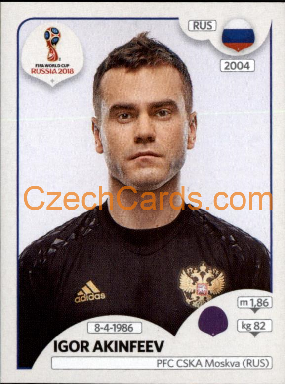 Igor Akinfeev 2018 Panini World Cup Russia Black #34