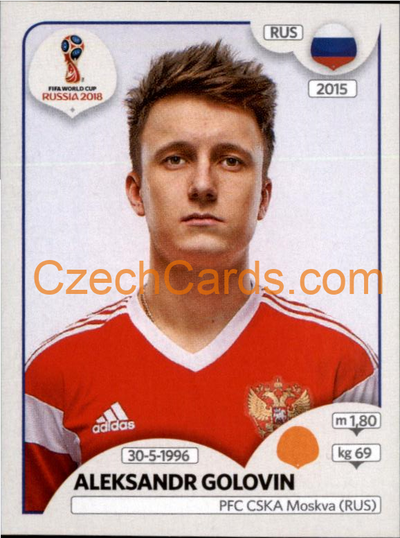 Aleksandr Golovin 2018 Panini World Cup Russia Black #43