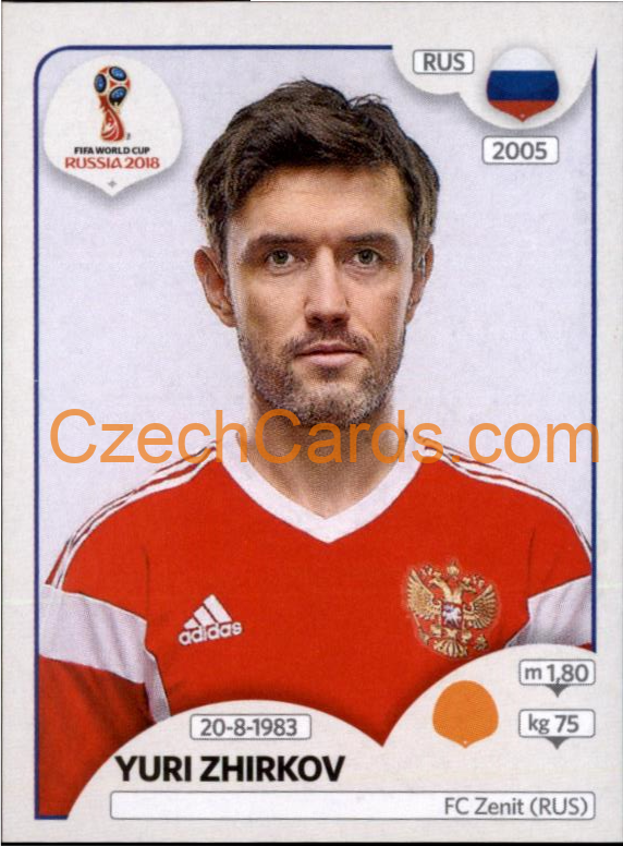 Yuri Zhirkov 2018 Panini World Cup Russia Black #44