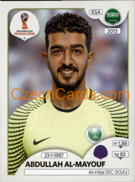Abdullah Al-Mayouf 2018 Panini World Cup Russia Black #54