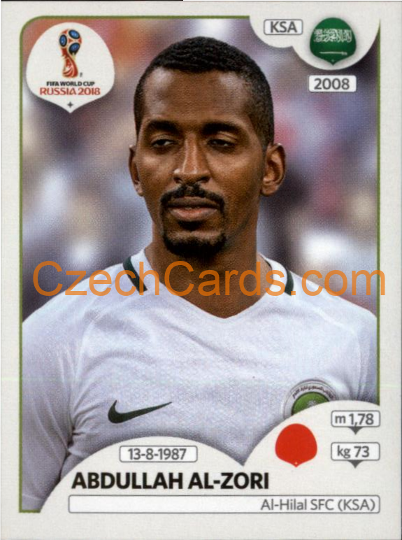 Abdullah Al-Zori 2018 Panini World Cup Russia Black #56