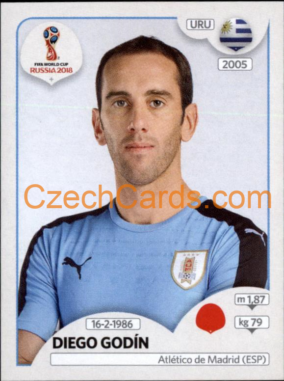 Diego Godín 2018 Panini World Cup Russia Black #96