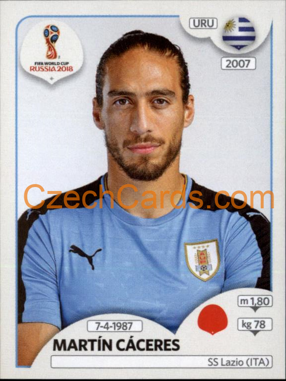 Martín Cáceres 2018 Panini World Cup Russia Black #97