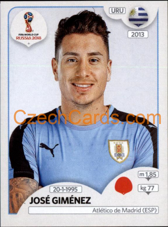 José Giménez 2018 Panini World Cup Russia Black #98