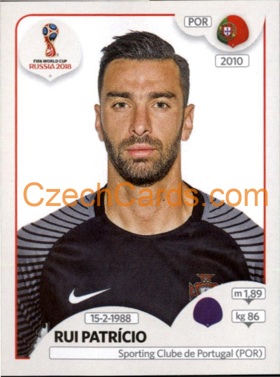 Rui Patrício 2018 Panini World Cup Russia Black #114