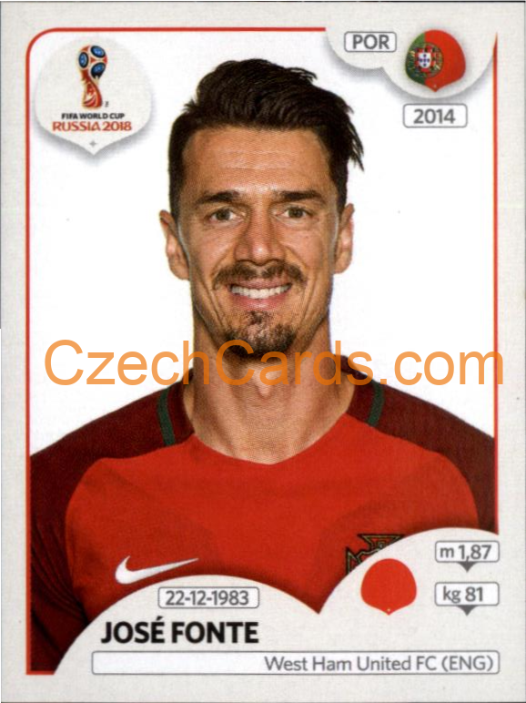 José Fonte 2018 Panini World Cup Russia Black #117