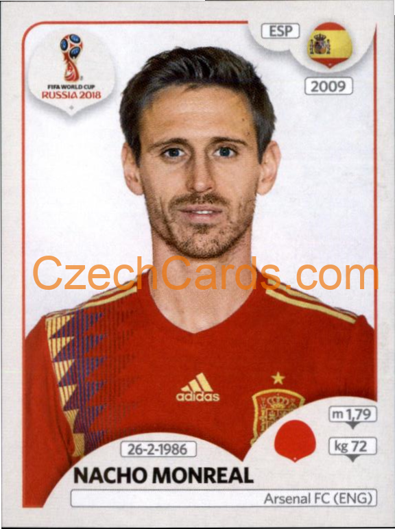 Nacho Monreal 2018 Panini World Cup Russia Black #137