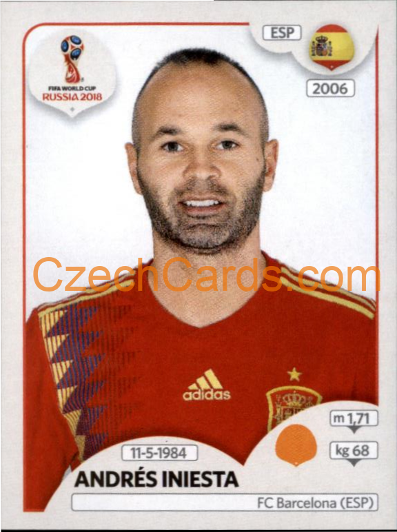 Andrés Iniesta 2018 Panini World Cup Russia Black #146