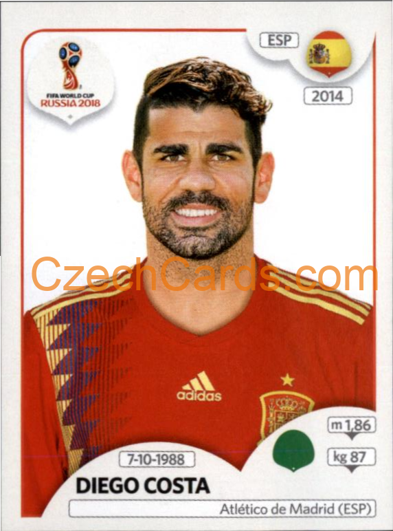 Diego Costa 2018 Panini World Cup Russia Black #151