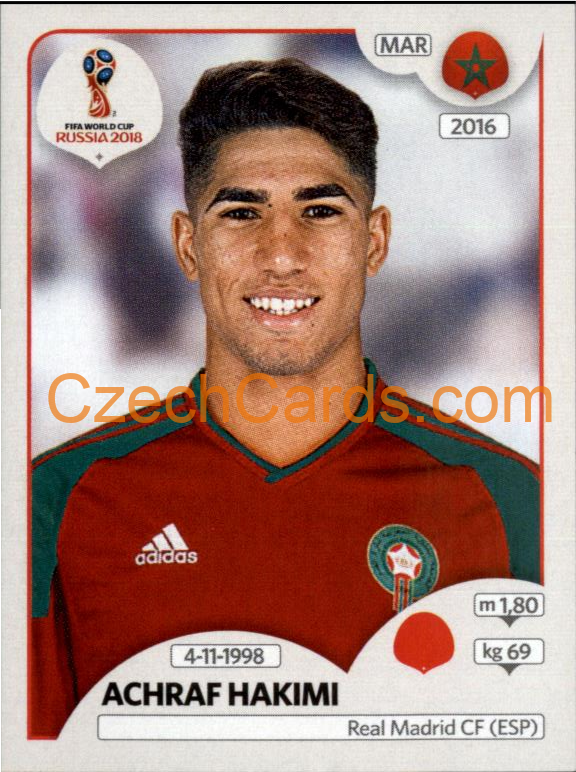 Achraf Hakimi 2018 Panini World Cup Russia Black #160
