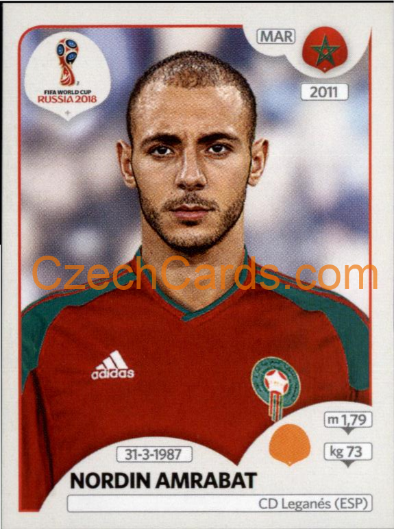 Nordin Amrabat 2018 Panini World Cup Russia Black #164