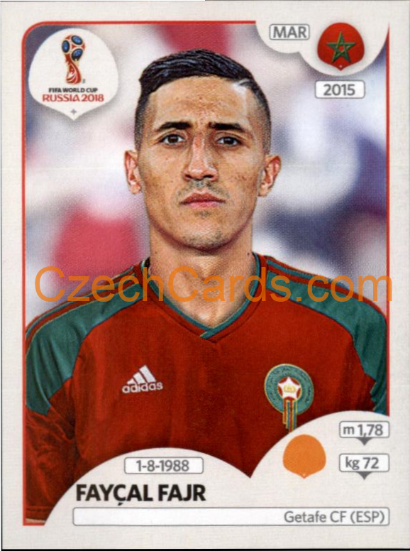 Fayçal Fajr 2018 Panini World Cup Russia Black #165