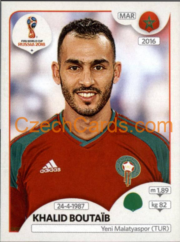 Khalid Boutaïb 2018 Panini World Cup Russia Black #168