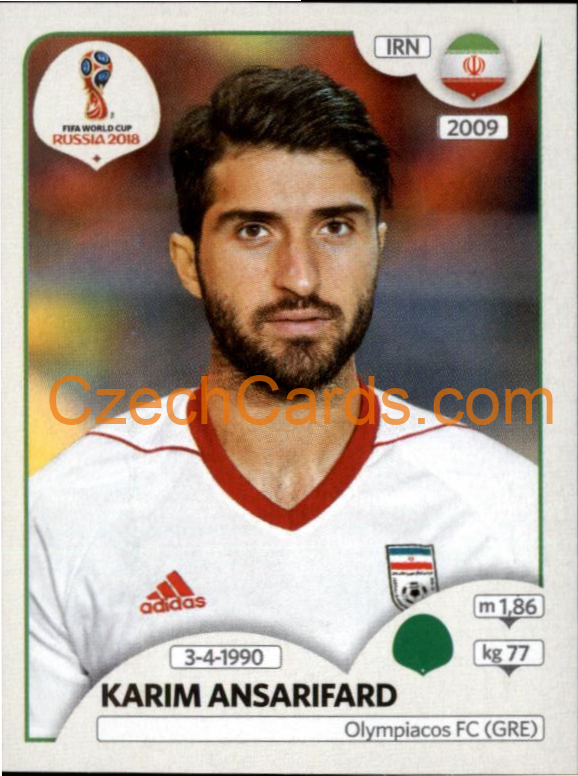 Karim Ansarifard 2018 Panini World Cup Russia Black #189