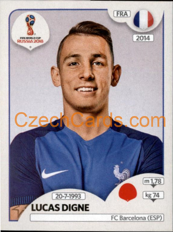Lucas Digne 2018 Panini World Cup Russia Black #196