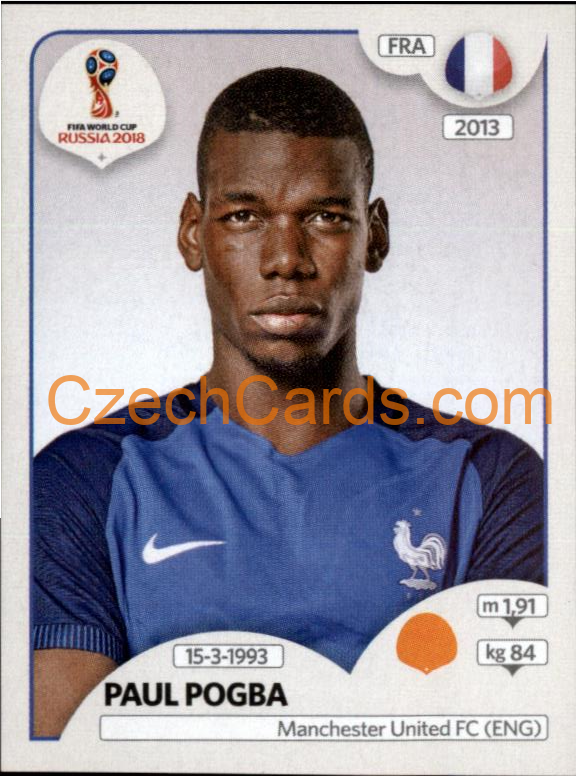 Paul Pogba 2018 Panini World Cup Russia Black #205