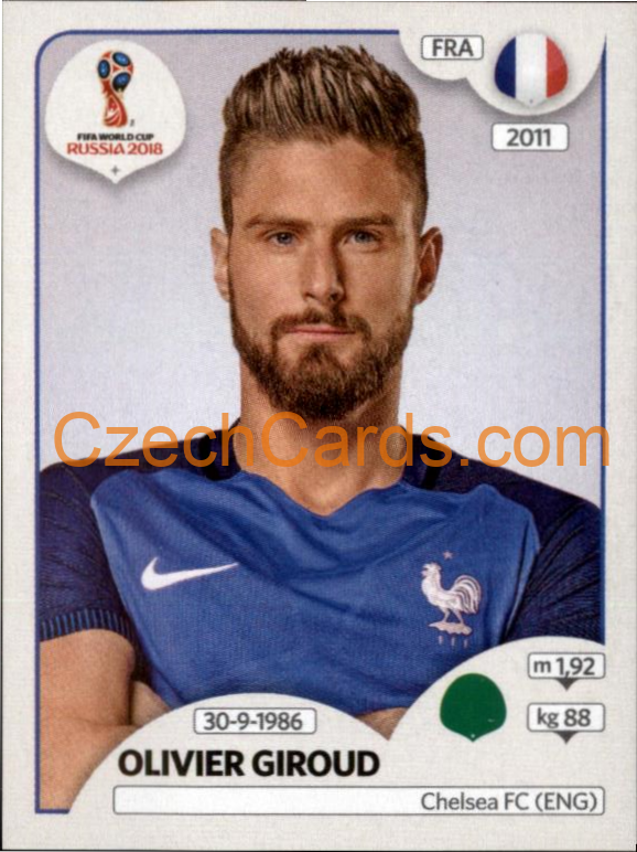 Olivier Giroud 2018 Panini World Cup Russia Black #206