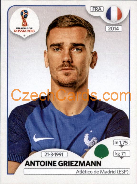 Antoine Griezmann 2018 Panini World Cup Russia Black #207