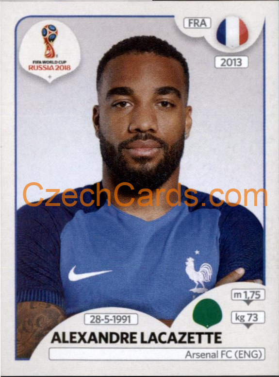 Alexandre Lacazette 2018 Panini World Cup Russia Black #208