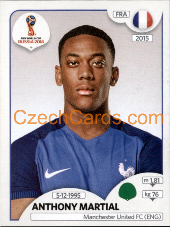 Anthony Martial 2018 Panini World Cup Russia Black #211