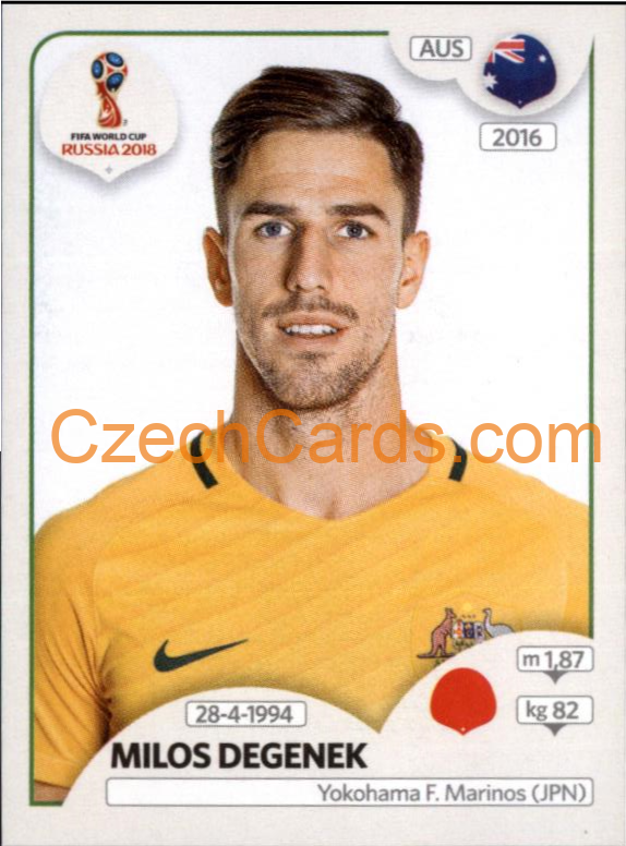 Milos Degenek 2018 Panini World Cup Russia Black #216