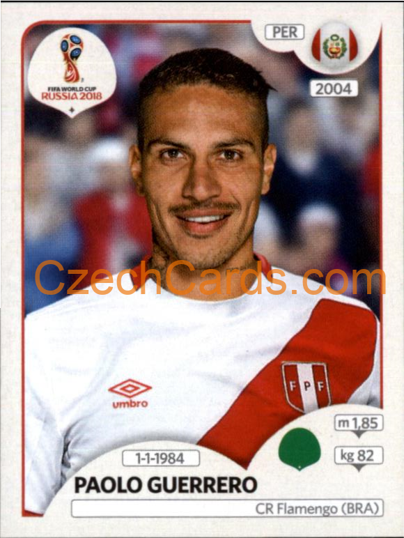 Paolo Guerrero 2018 Panini World Cup Russia Black #248