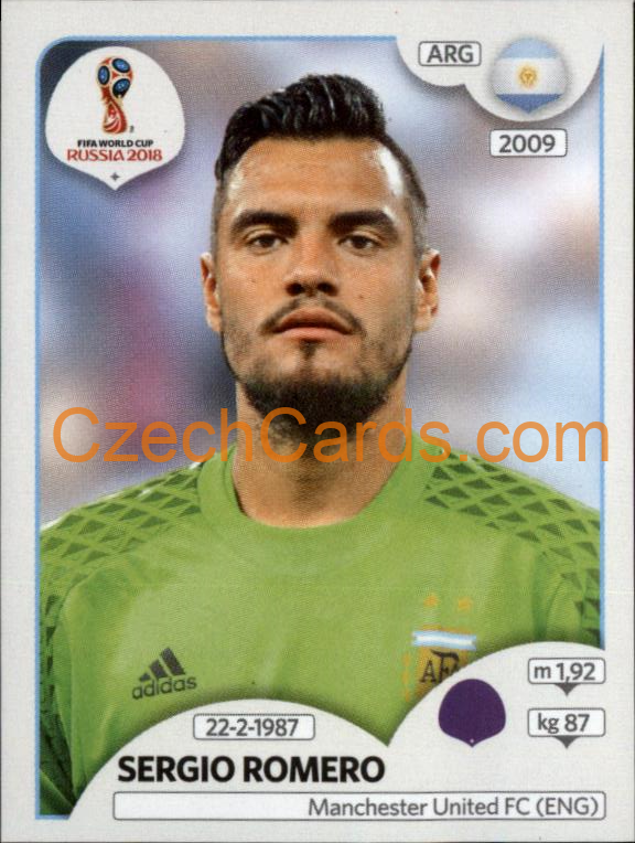 Sergio Romero 2018 Panini World Cup Russia Black #274