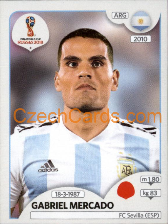 Gabriel Mercado 2018 Panini World Cup Russia Black #275
