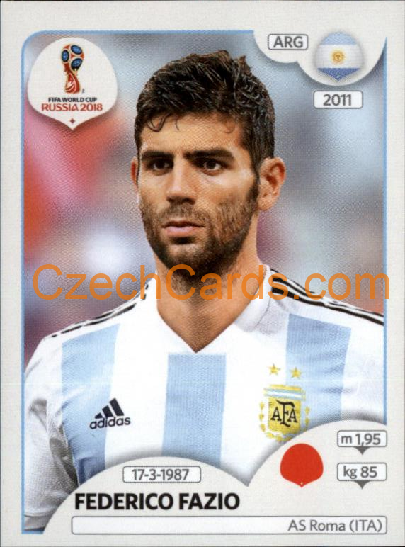 Federico Fazio 2018 Panini World Cup Russia Black #276