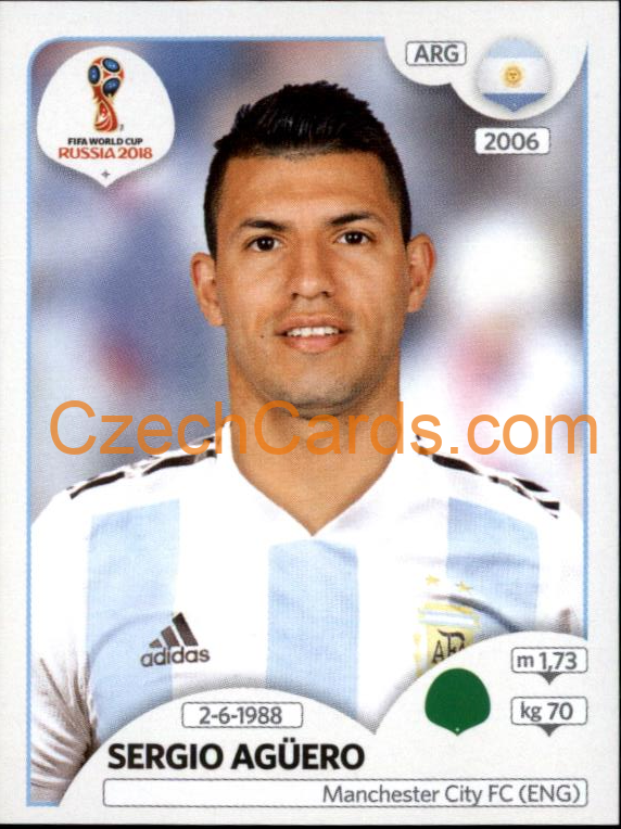 Sergio Agüero 2018 Panini World Cup Russia Black #290