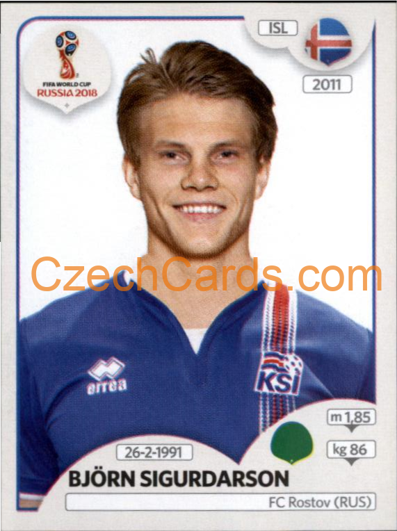 Björn Sigurdarson 2018 Panini World Cup Russia Black #311