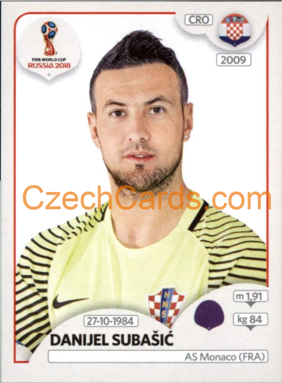 Danijel Subašić 2018 Panini World Cup Russia Black #314