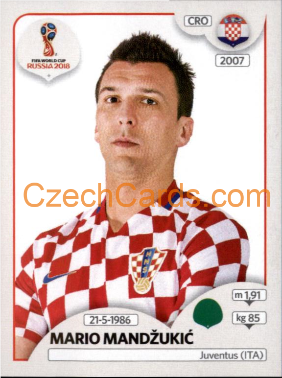 Mario Mandžukić 2018 Panini World Cup Russia Black #330
