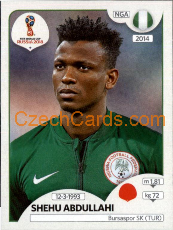 Shehu Abdullahi 2018 Panini World Cup Russia  Black #336