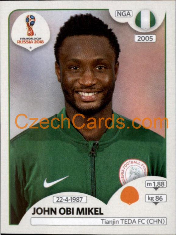 John Obi Mikel 2018 Panini World Cup Russia  Black #341