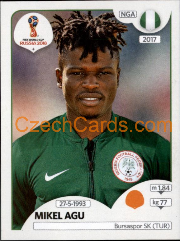 Mikel Agu 2018 Panini World Cup Russia  Black #345