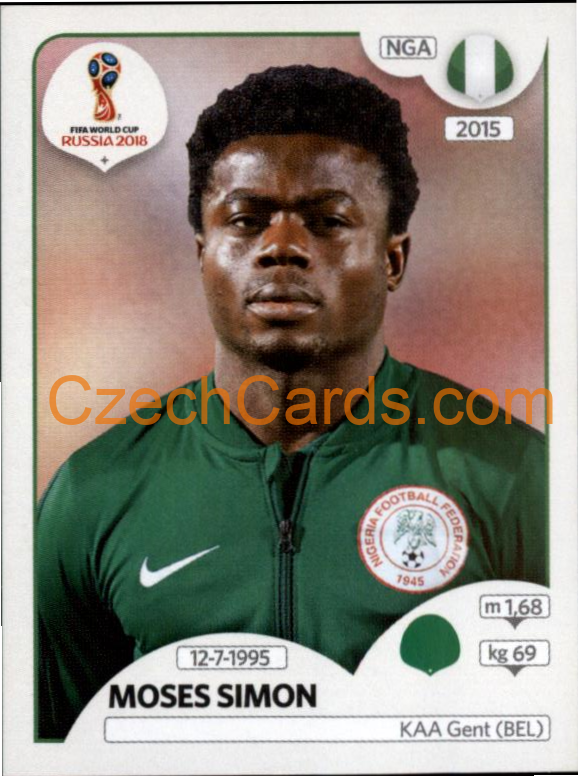 Moses Simon 2018 Panini World Cup Russia  Black #348