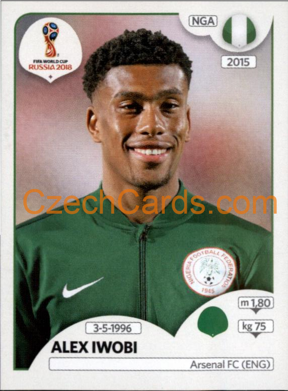 Alex Iwobi 2018 Panini World Cup Russia  Black #350