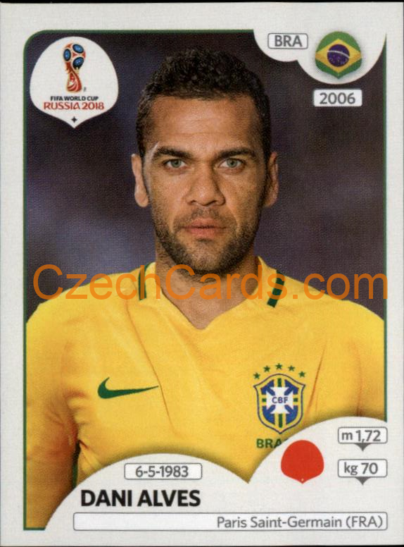 Dani Alves 2018 Panini World Cup Russia  Black #355