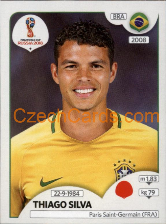 Thiago Silva 2018 Panini World Cup Russia  Black #356