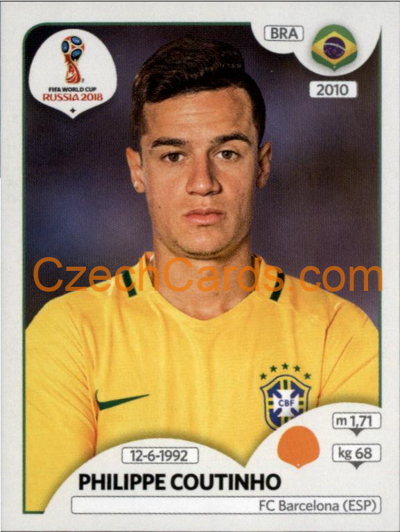 Philippe Coutinho 2018 Panini World Cup Russia  Black #367