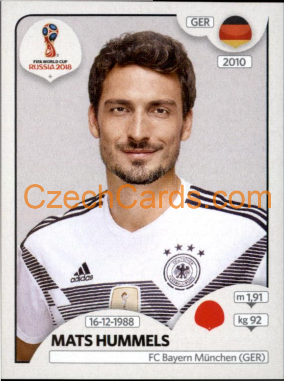 Mats Hummels 2018 Panini World Cup Russia Black #435
