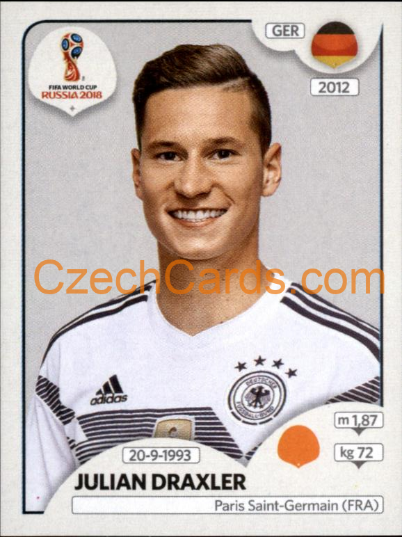 Julian Draxler 2018 Panini World Cup Russia Black #440