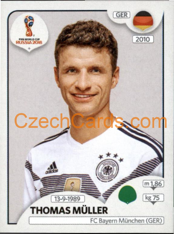 Thomas Müller 2018 Panini World Cup Russia Black #450