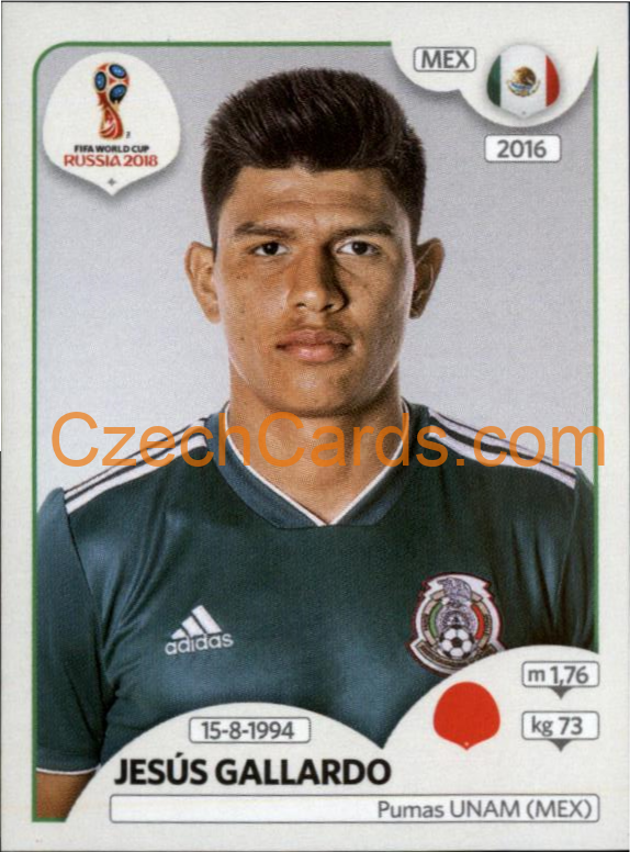 Jesús Gallardo 2018 Panini World Cup Russia Black #458