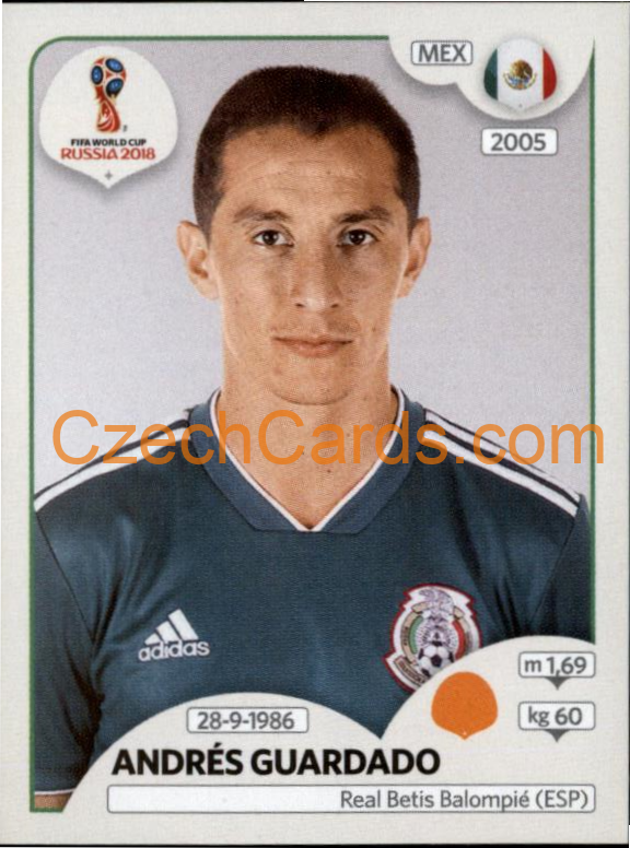 Andrés Guardado 2018 Panini World Cup Russia Black #463