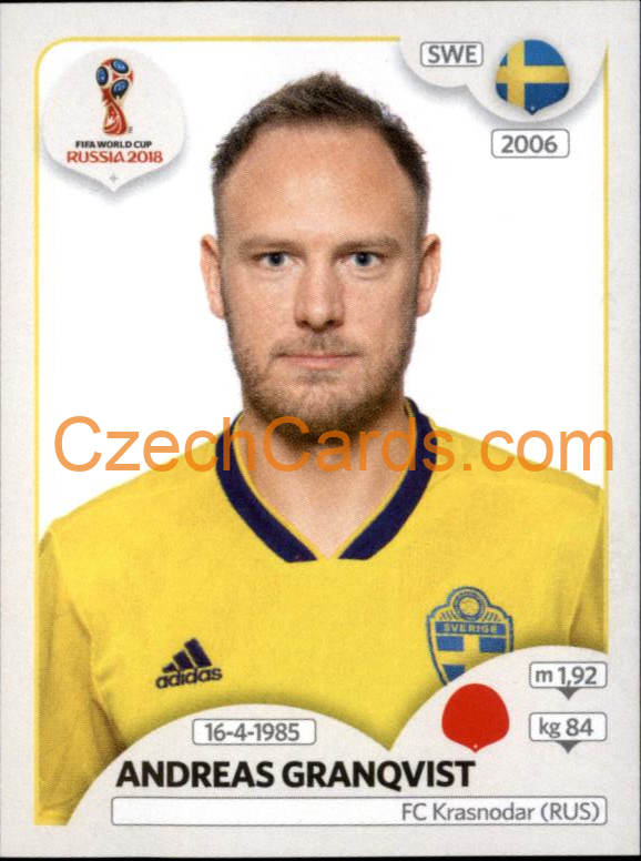 Andreas Granqvist 2018 Panini World Cup Russia Black #477