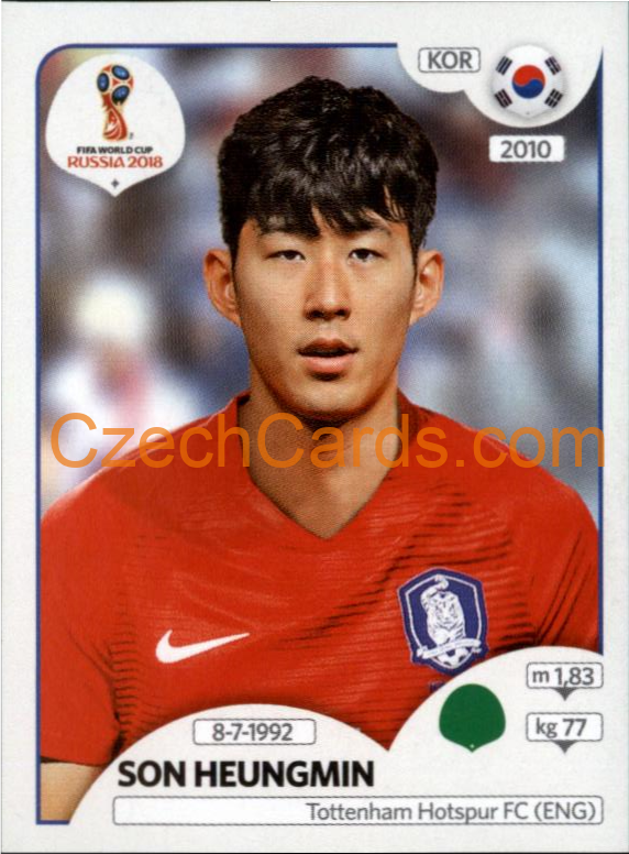 Son Heungmin 2018 Panini World Cup Russia Black #508