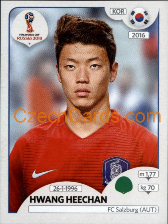 Hwang Heechan 2018 Panini World Cup Russia Black #511